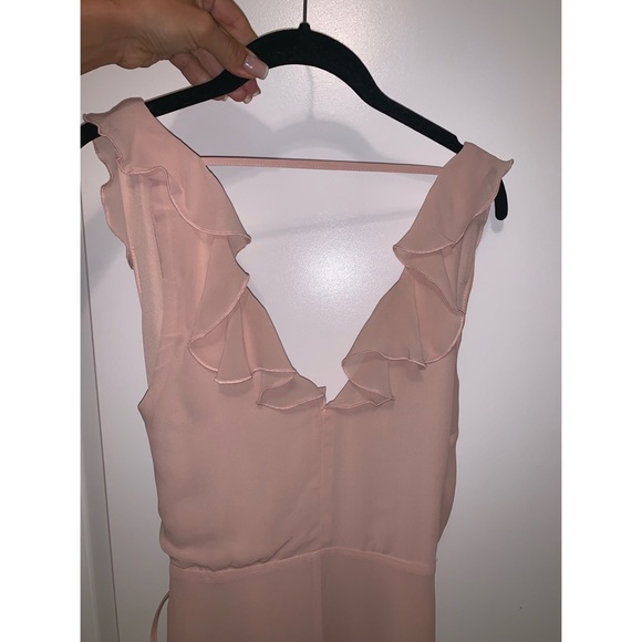 NWT Topshop Nude Pink Ruffle Wrap Dress - Picture 7 of 7